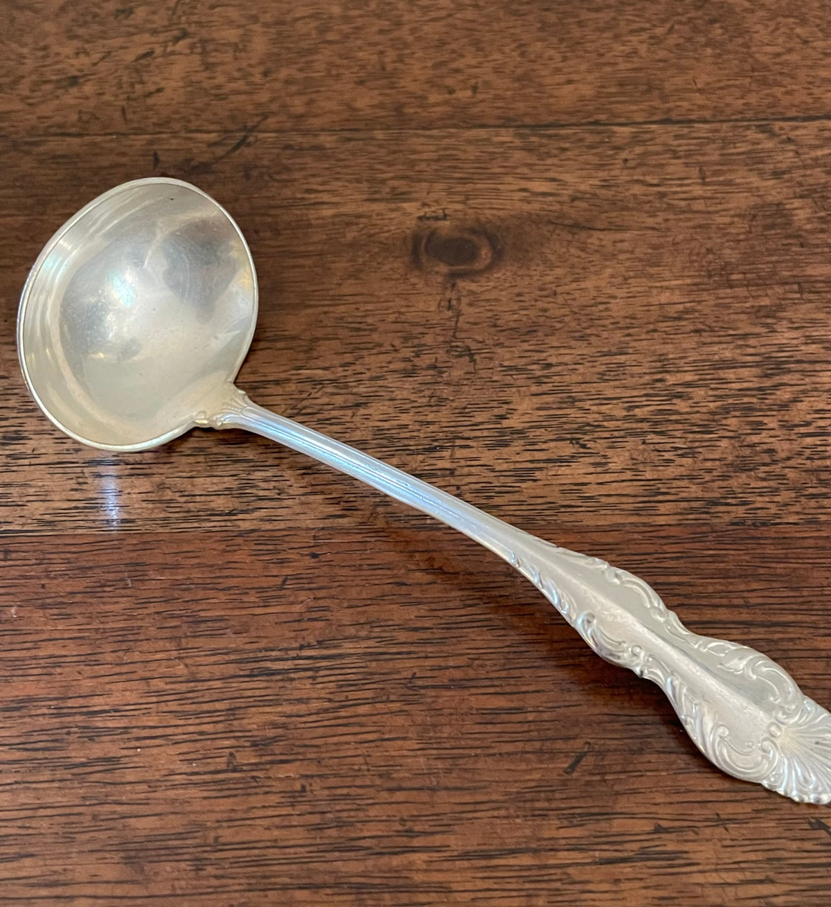 Petite ladle for sauce, silverplate, NF Silver Co.
