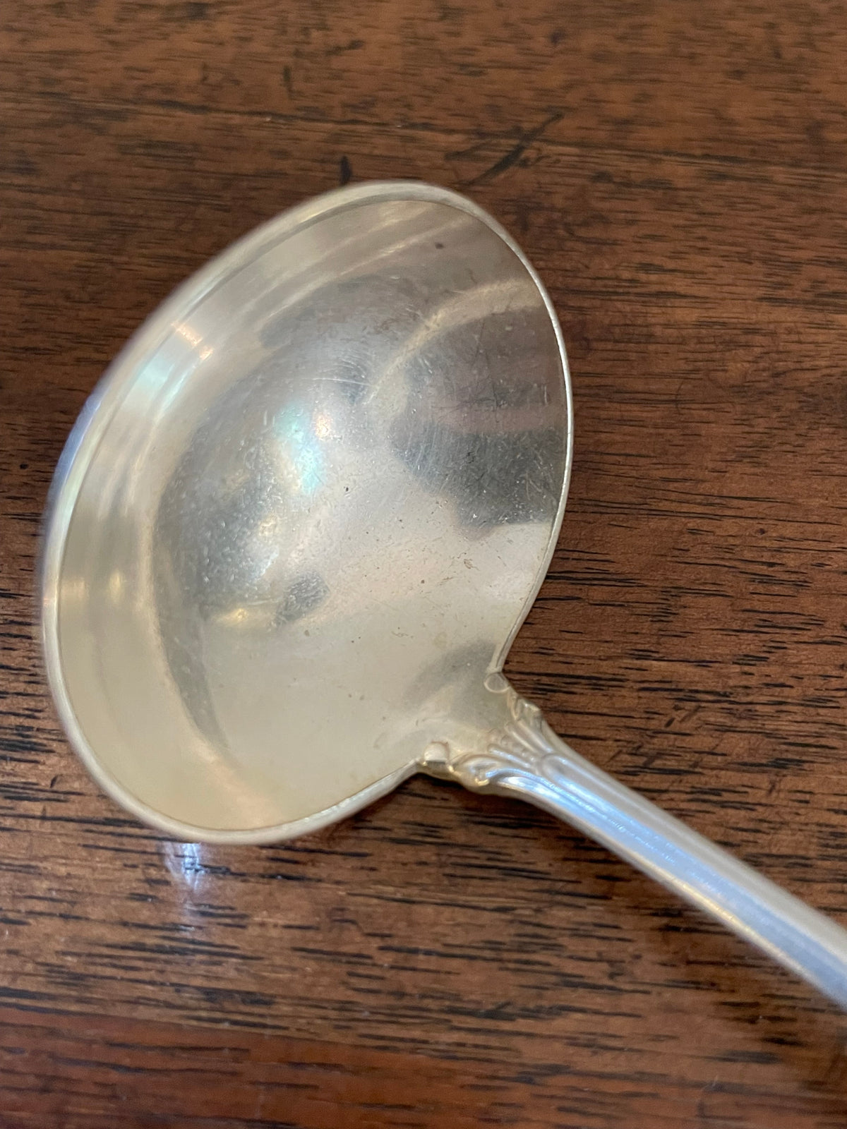 Petite ladle for sauce, silverplate, NF Silver Co.