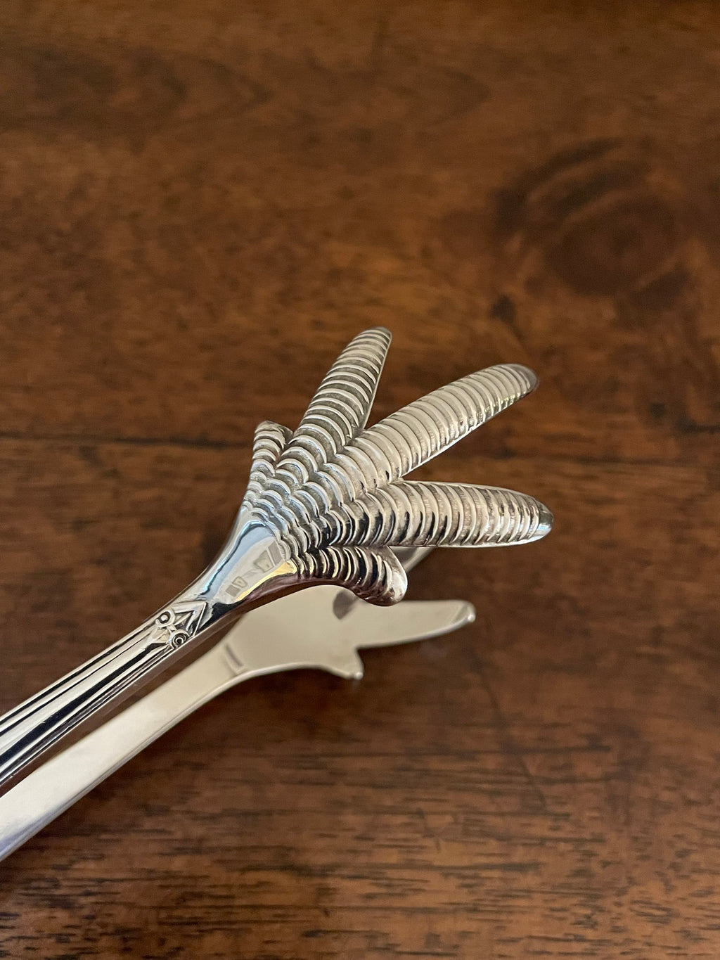 Vintage William Adams Sheffield Silverplate Claw Ice Tongs