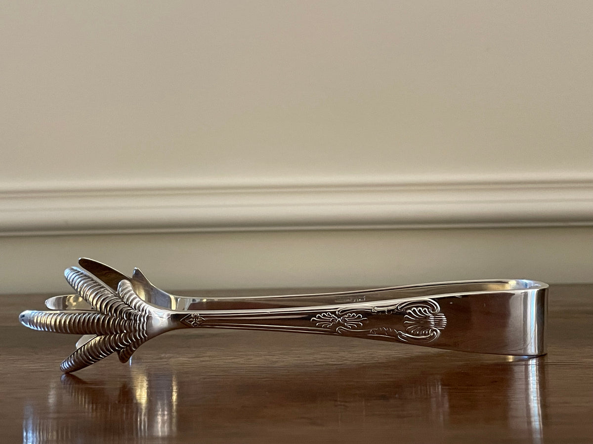 Vintage William Adams Sheffield Silverplate Claw Ice Tongs