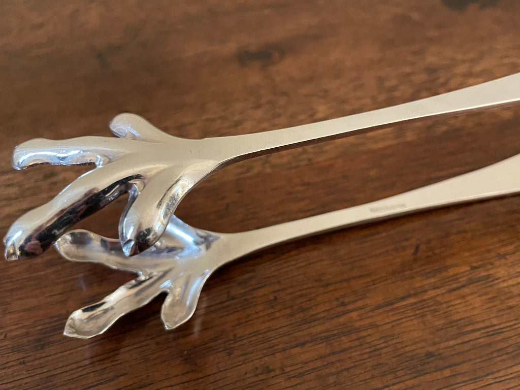 Vintage Reed & Barton Silverplate Claw Ice Tongs