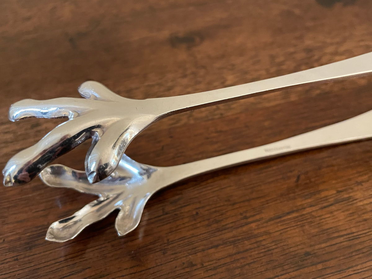 Vintage Reed & Barton Silverplate Claw Ice Tongs