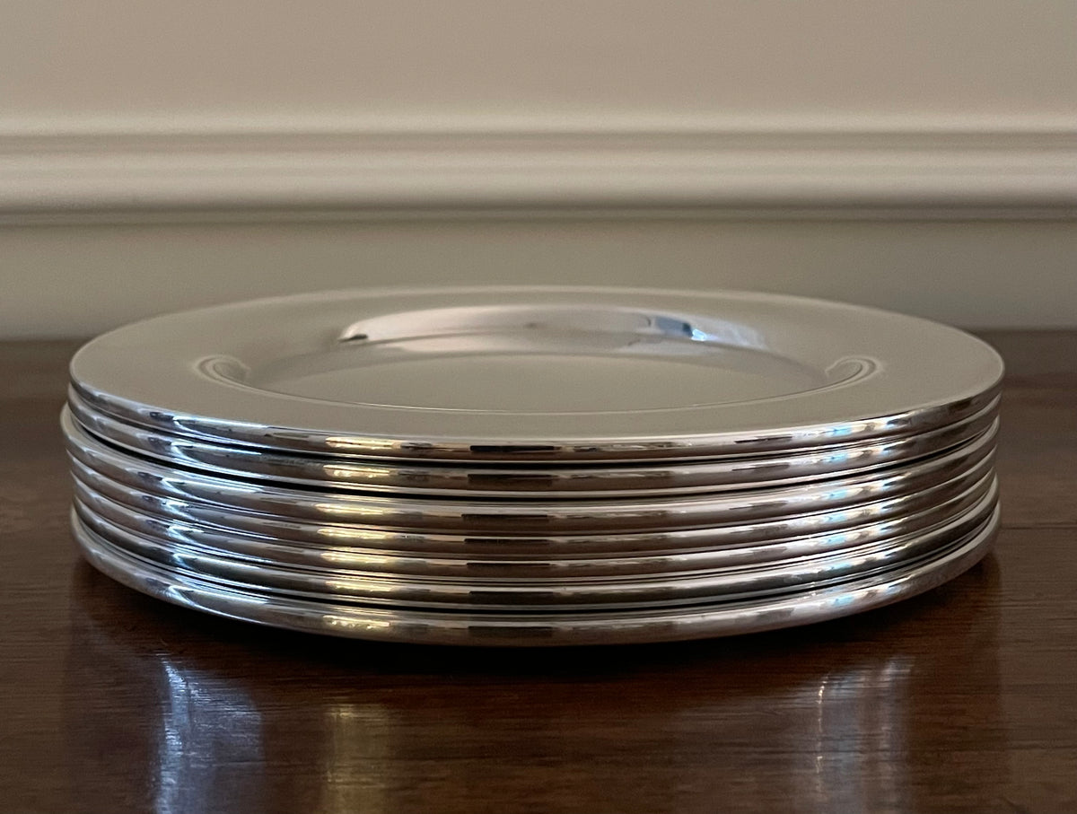 Silverplate Cocktail & Dessert Plates, c. 1950's-60's, set of 7