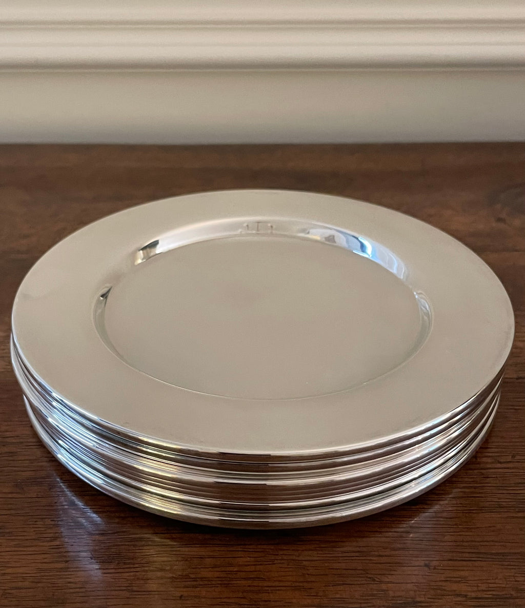 Silverplate Cocktail & Dessert Plates, c. 1950's-60's, set of 7
