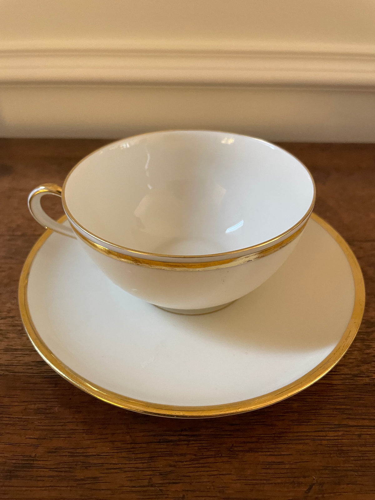 Antique C.M. Hutschenreuther Hohenberg Bavaria Ivory & Gold Porcelain Dinner & Tea Service for Four, c. 1920s–1930s