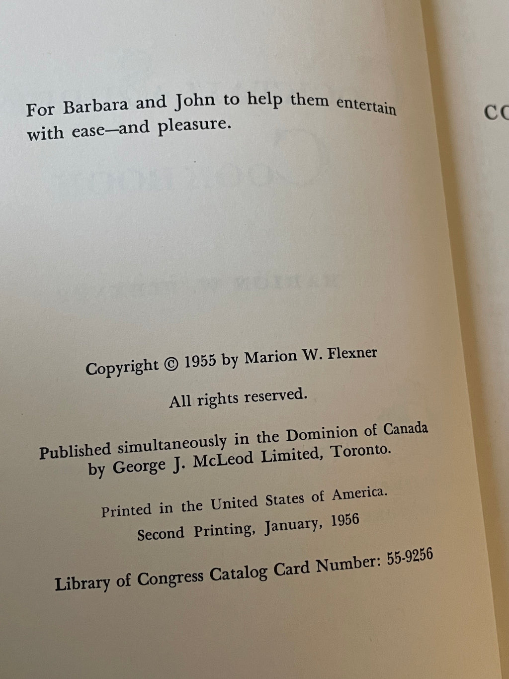 Cocktail-Supper Cookbook by Marion W. Flexner – Vintage 1956 Entertaining Cookbook