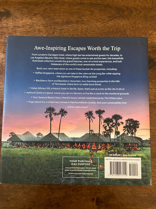 100 Hotels of a Lifetime Coffee Table Book, Annie Fitzsimmons, National Geographic, 2024