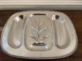Vintage c. 1930s–1950s L.B.S. Co. Silverplate over Copper 3-Compartment Well & Tree Serving Platter, 18" × 14"