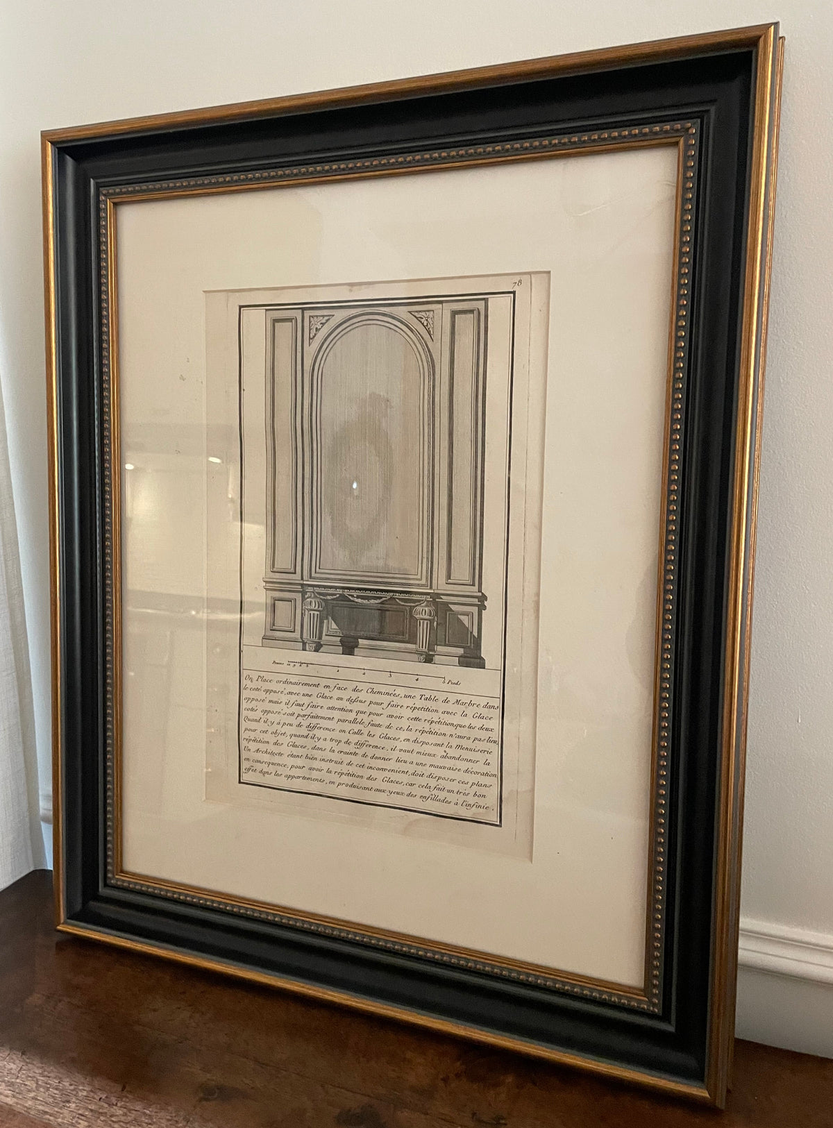 1727 French Architectural Engraving, Jean Mariette, Matted and Framed