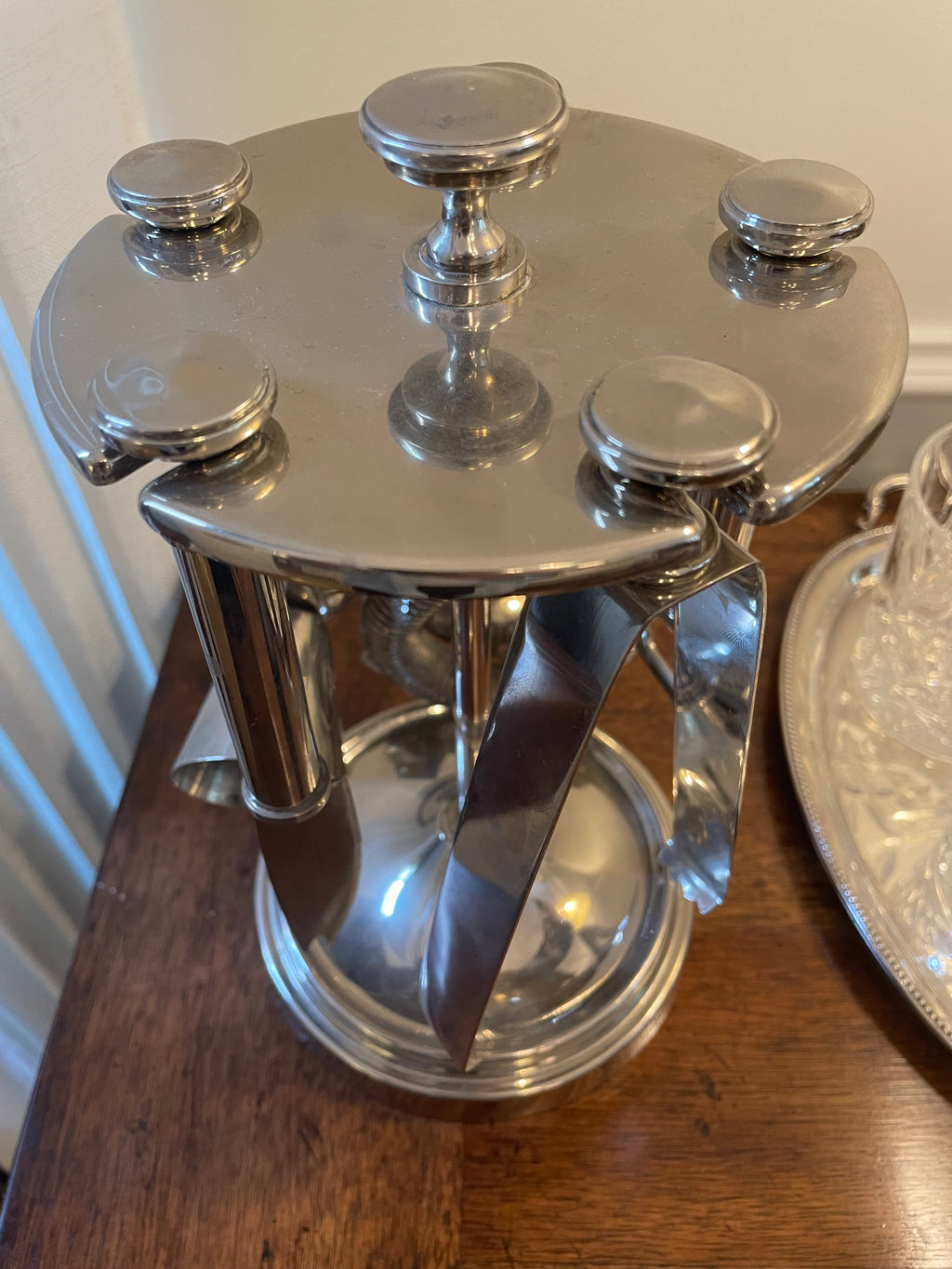 Vintage silverplate Restoration Hardware six piece bar tool set
