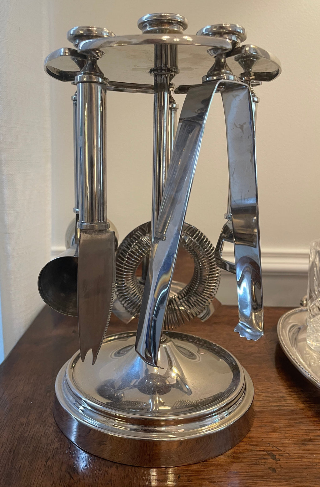 Vintage silverplate Restoration Hardware six piece bar tool set