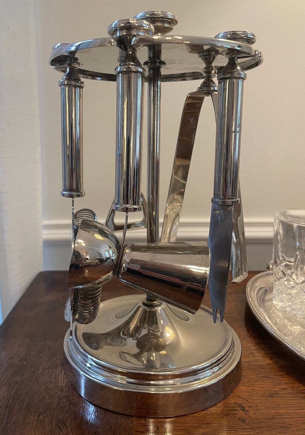 Vintage 1990's Restoration Hardware silverplate bar tool set 